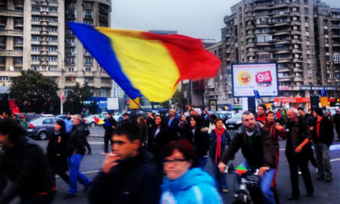 A Romanian political rally.