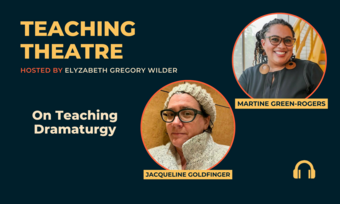 A promotional graphic for Teaching Theatre.